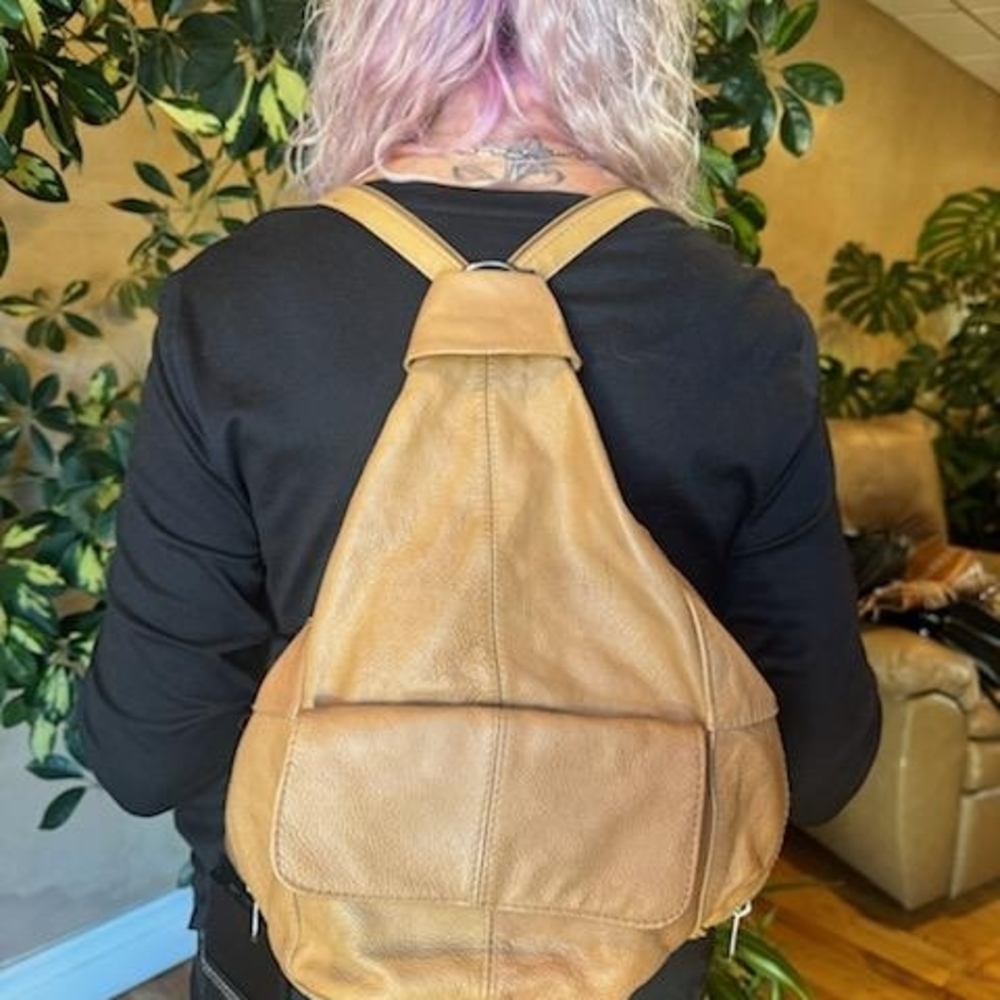 Tan Leather Sling Bag